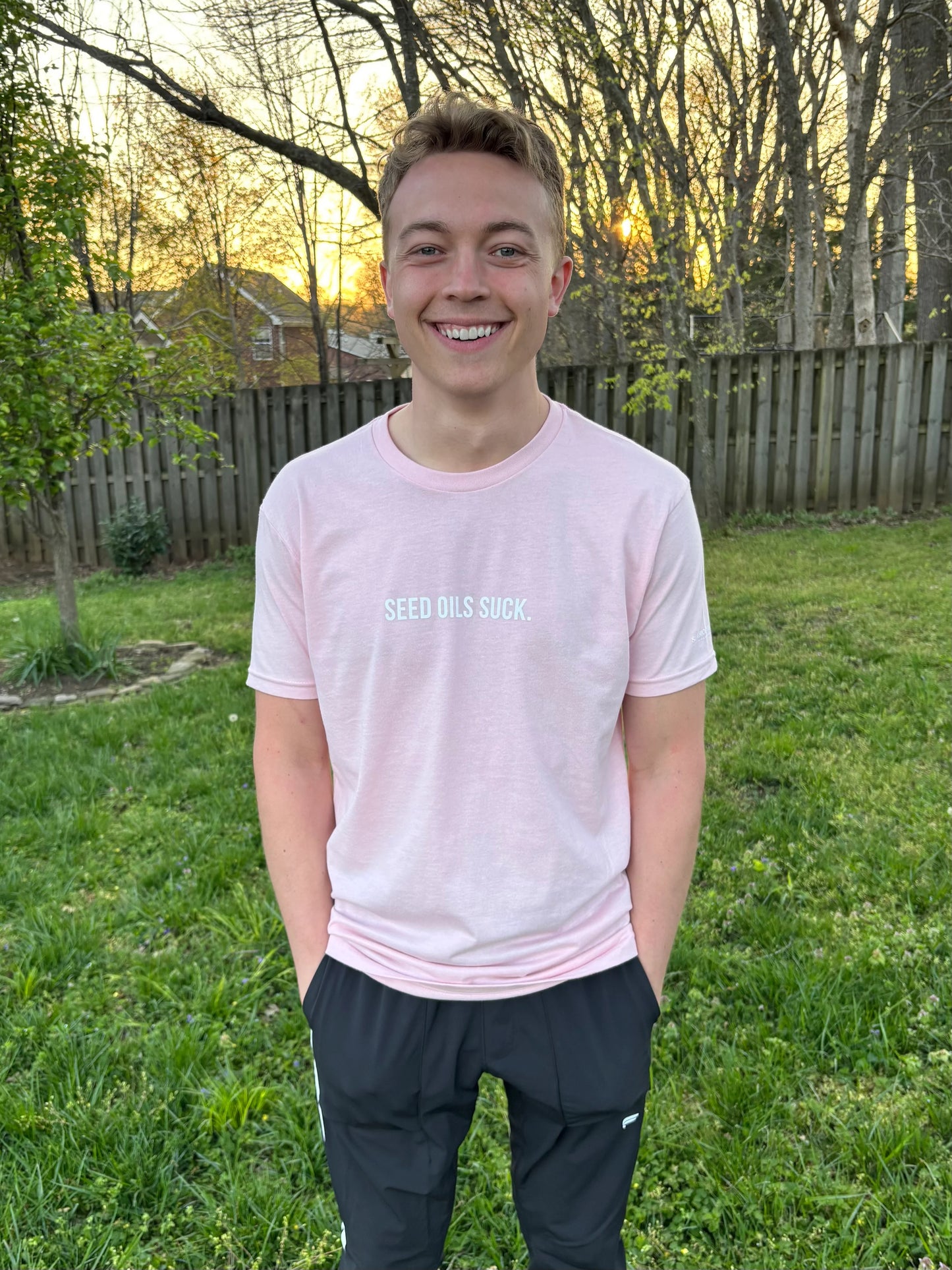 Seed Oils Suck T shirt-Pink