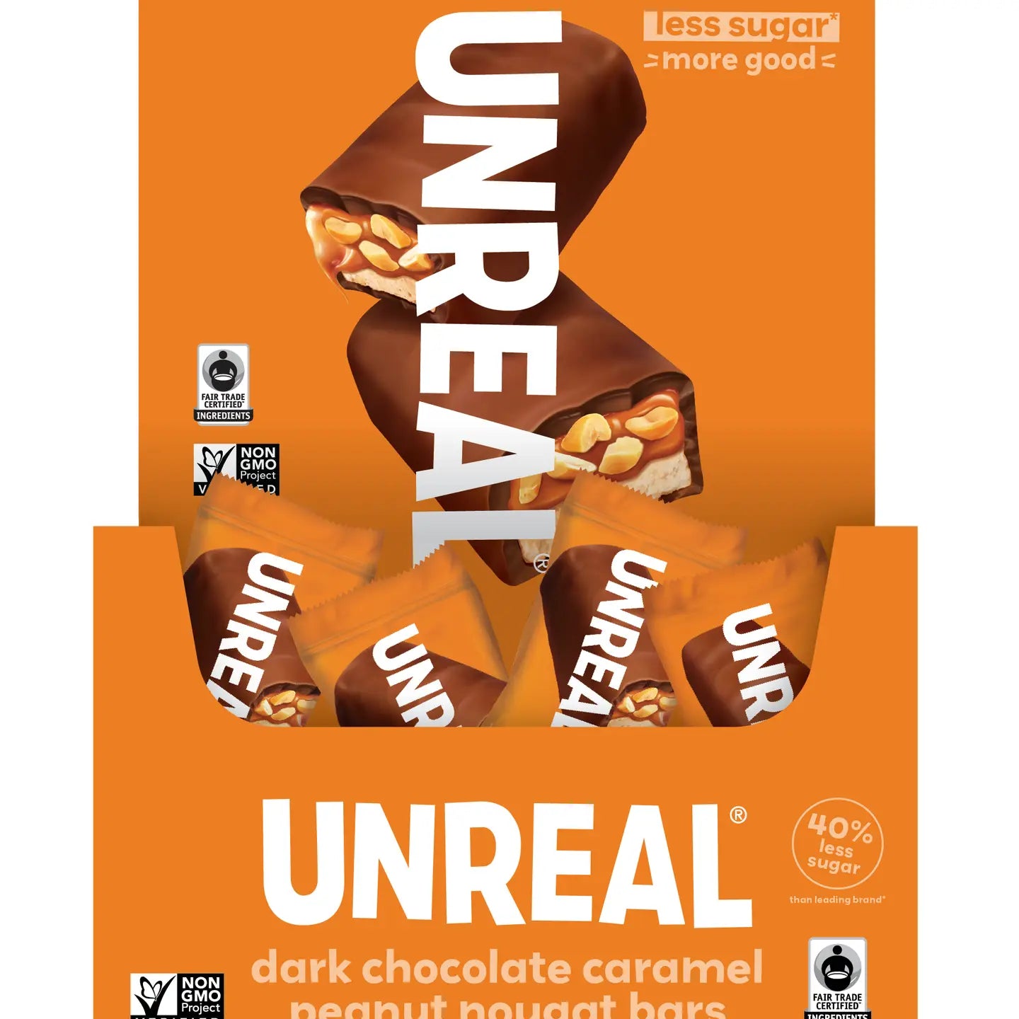 UNREAL - Dark Chocolate Caramel Peanut Nougat Bar