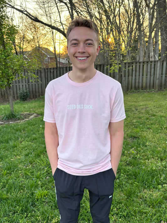 Seed Oils Suck T shirt-Pink
