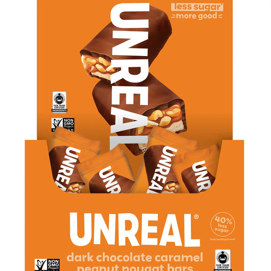 UNREAL - Dark Chocolate Caramel Peanut Nougat Bar